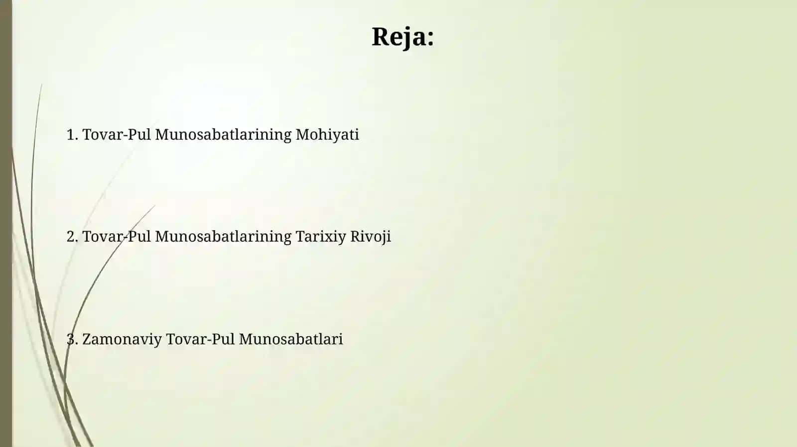 Tovar-Pul Munosabatlari 2