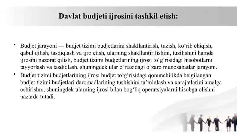 Davlat byudjeti gʻazna ijrosining mazmuni, mohiyati va ahamiyati 2