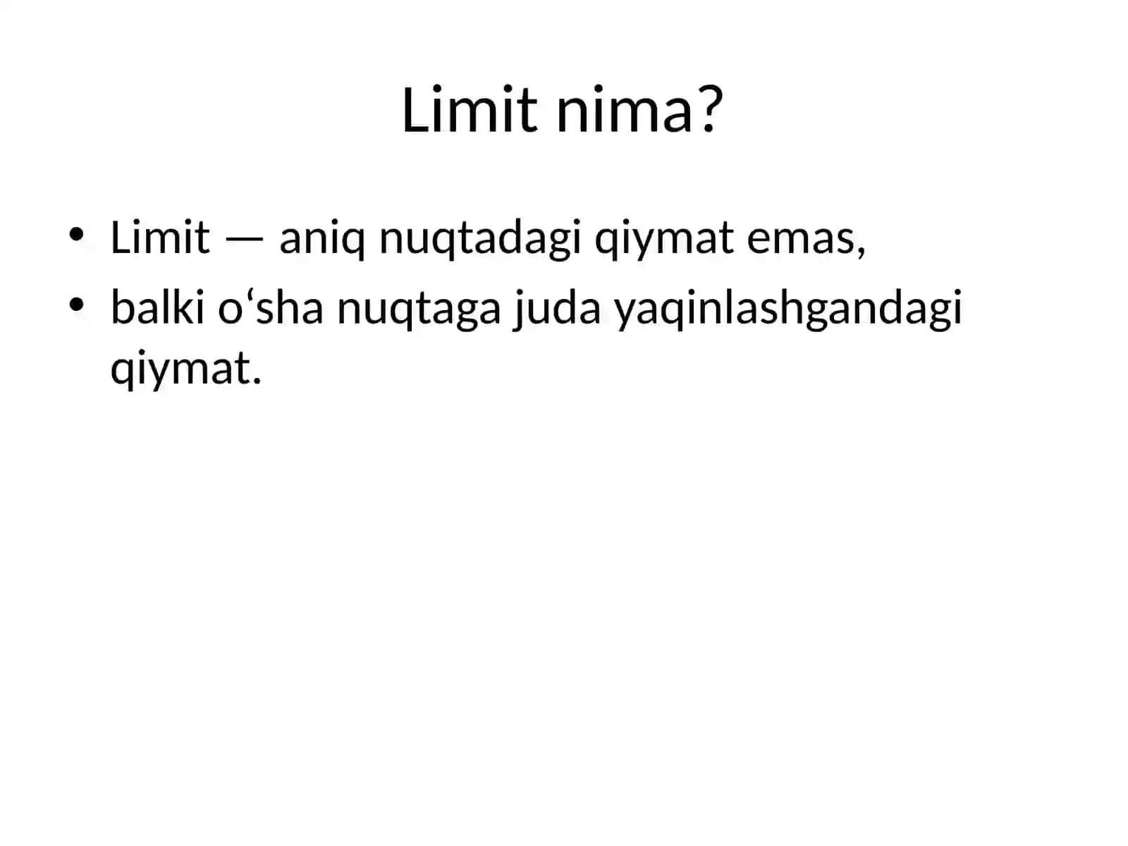 Funksiya limiti 2
