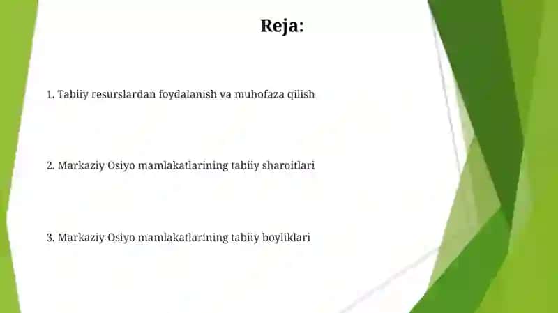 Markaziy Osiyo davlatlari tabiiy sharoiti va tabiiy resurslari 2