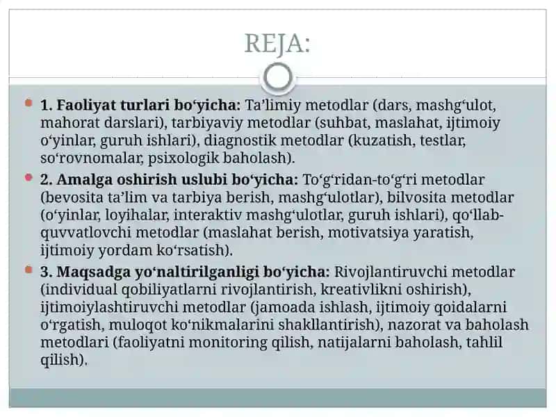 Ijtimoiy pedagogik faoliyat metodlari 2