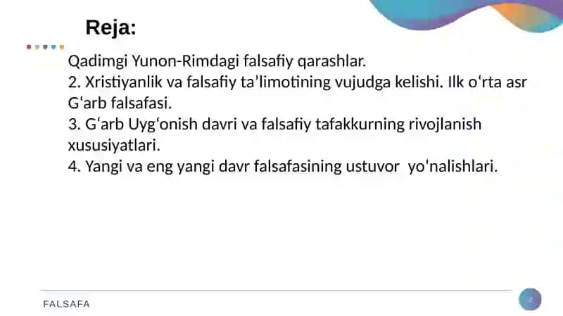 Falsafiy tafakkur taraqqiyoti 2