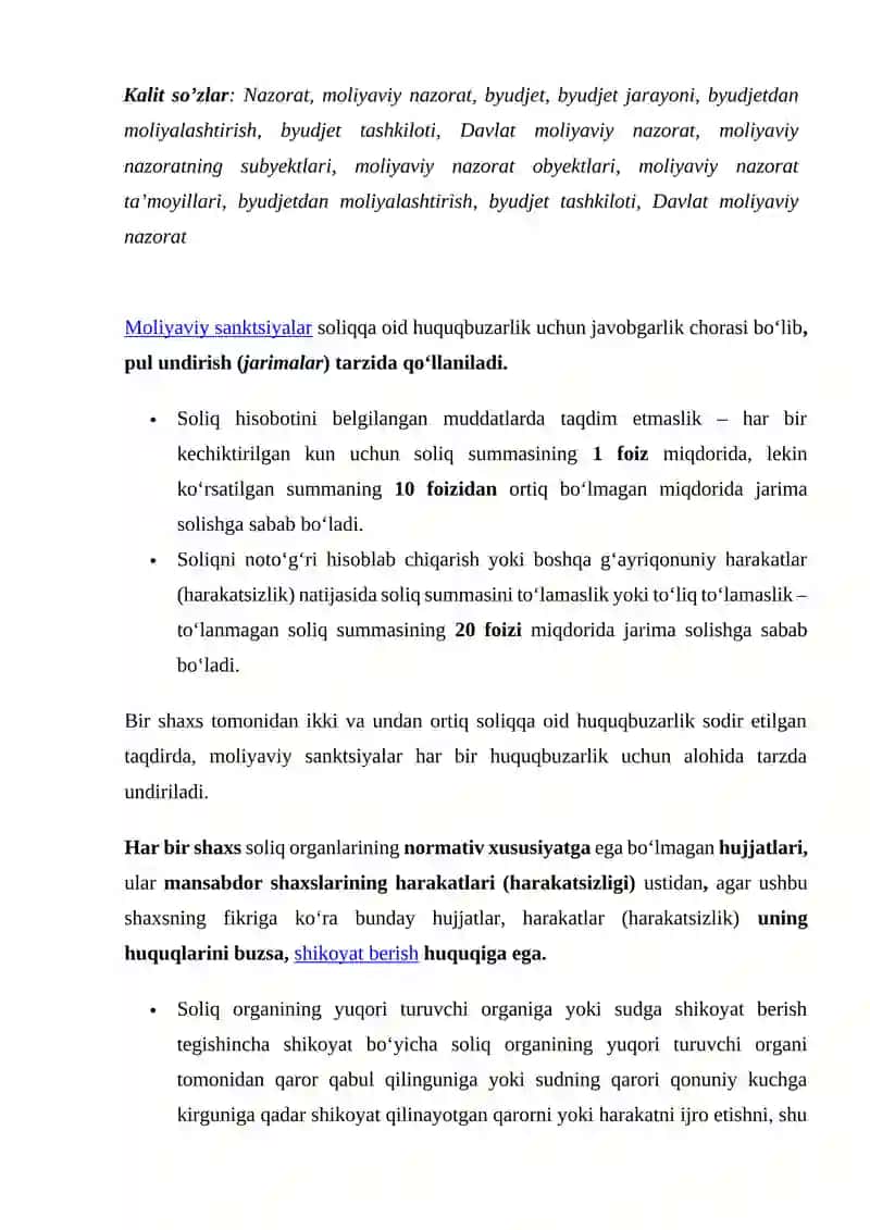Moliyaviy Huquqiy Sanktsiyar Mazmuni Turlari 2