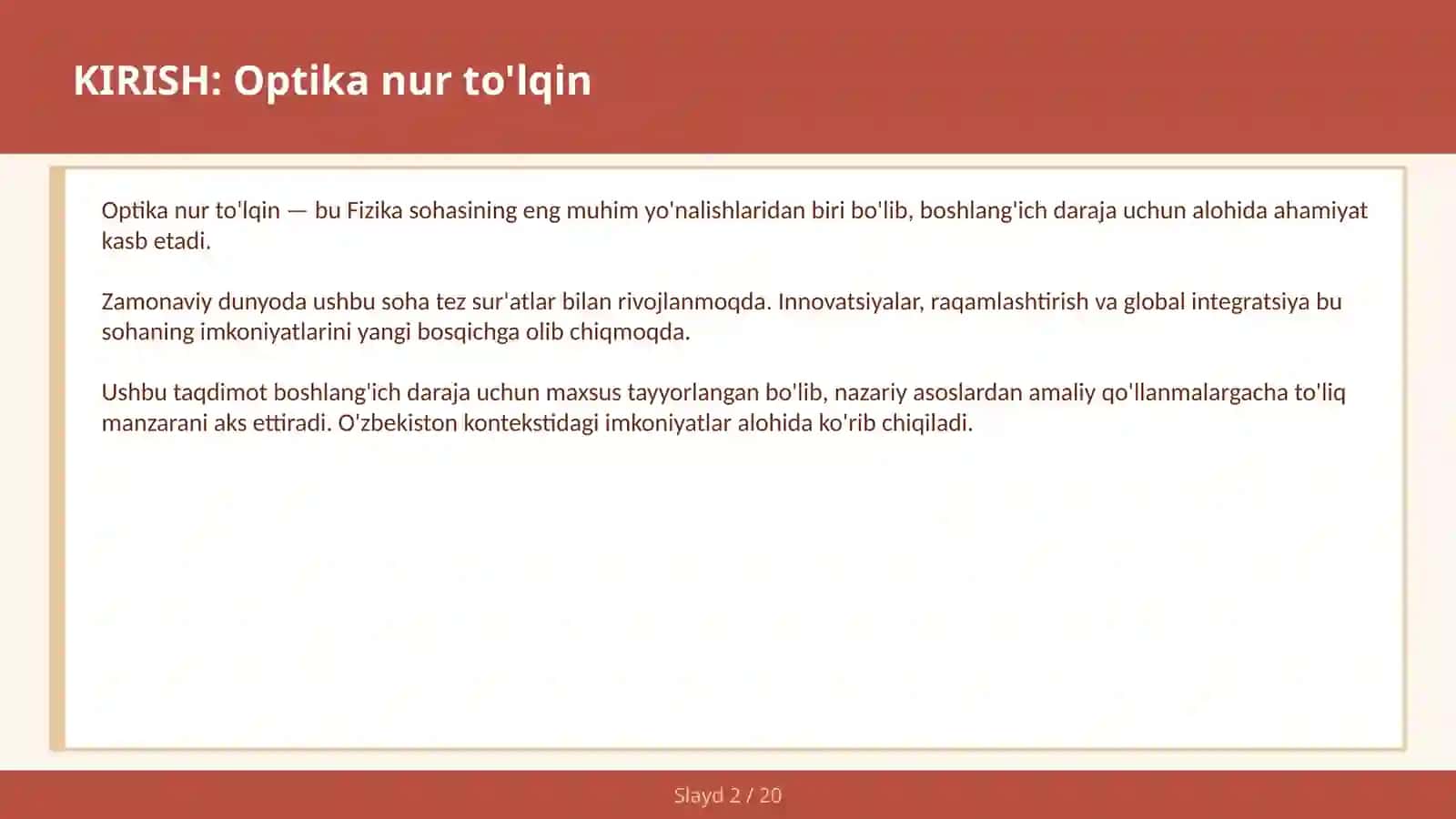 Optika nur to'lqin 2