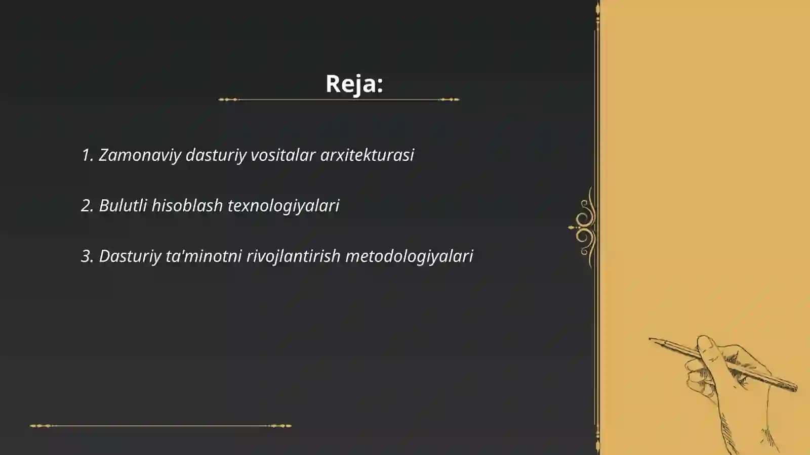 Zamonaviy dasturiy vositalar arxitekturasi 2