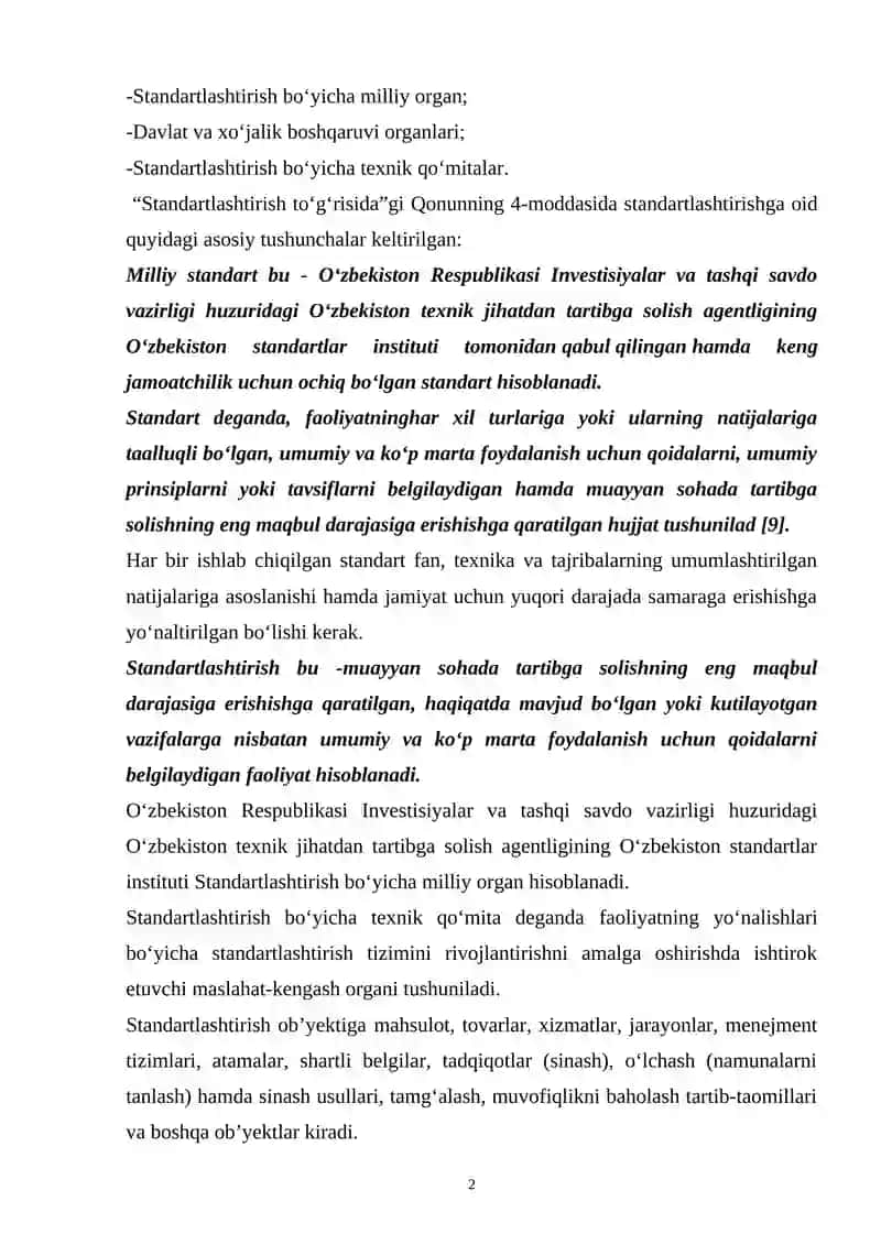 STANDARTLASHTIRISH ASOSLARI 2