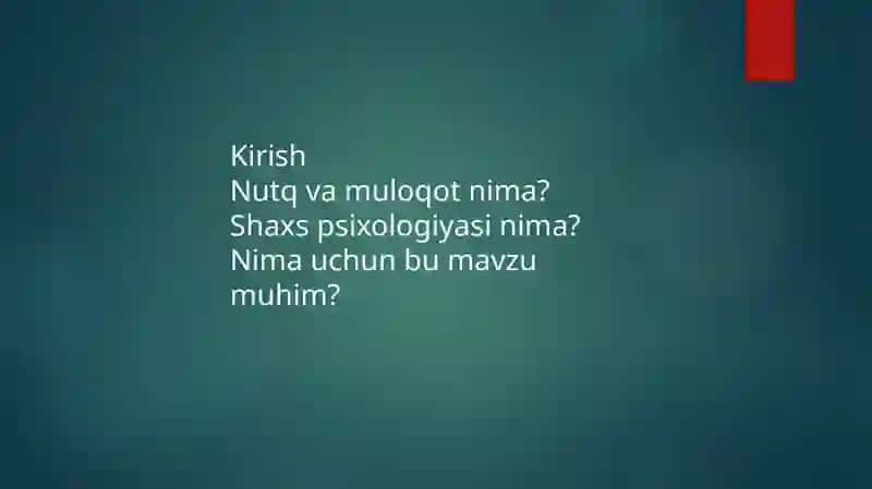 Nutq va Muloqot Psixologiyasi 2