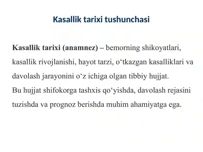 Kasallik tarixi sxemasi 2