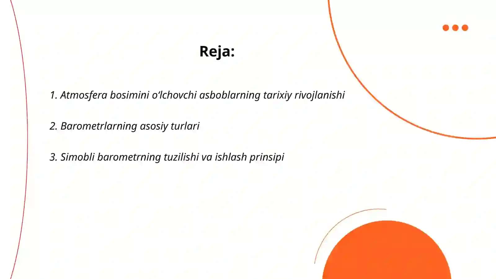 Atmosfera bosimini oʼlchovchi asboblarning ishlash prinsipi 2