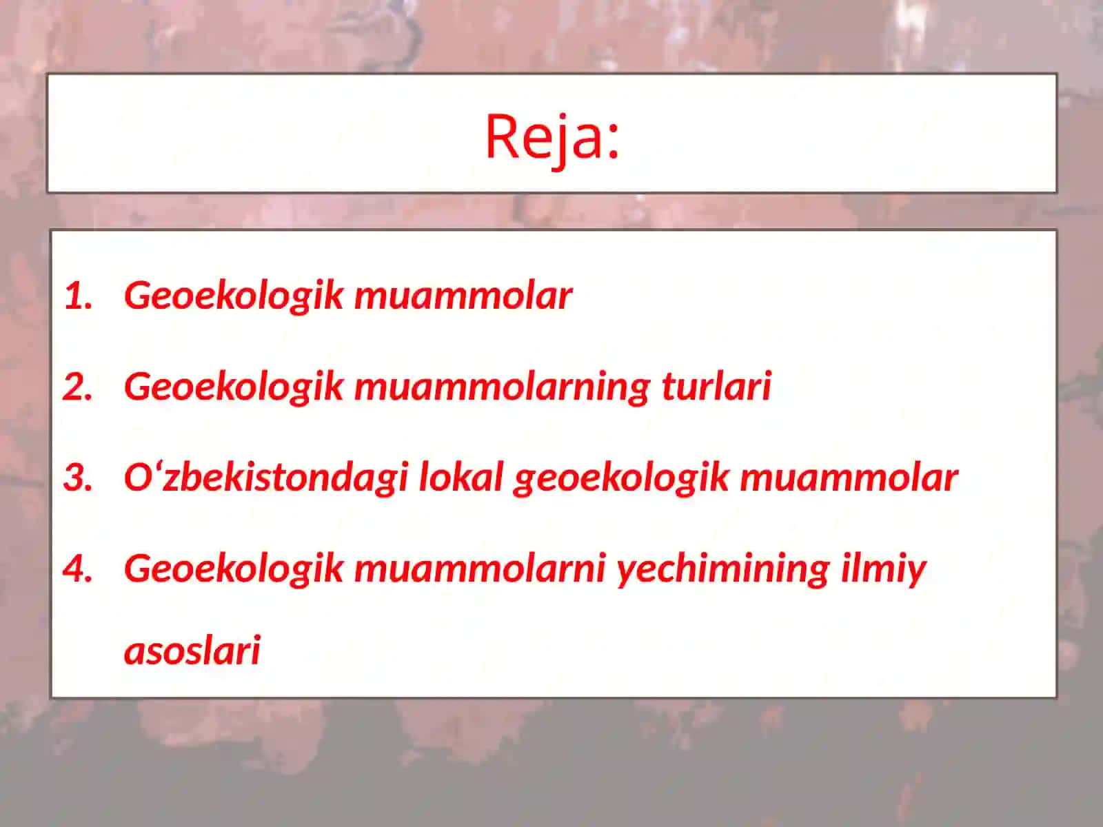 O‘zbekistonning geoekologik muammolari 2