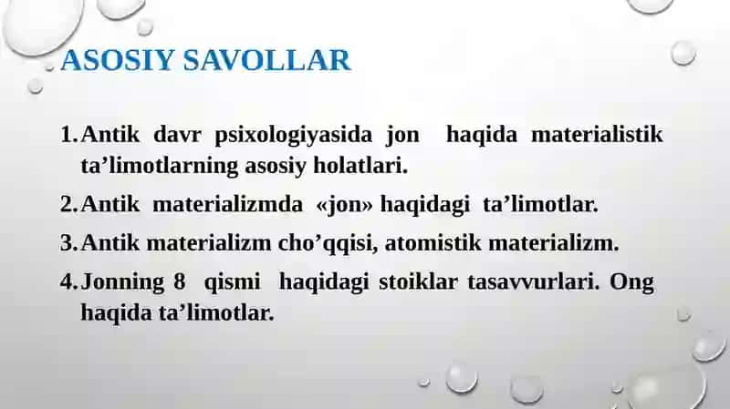 Antikdavr psixologiyasi 2