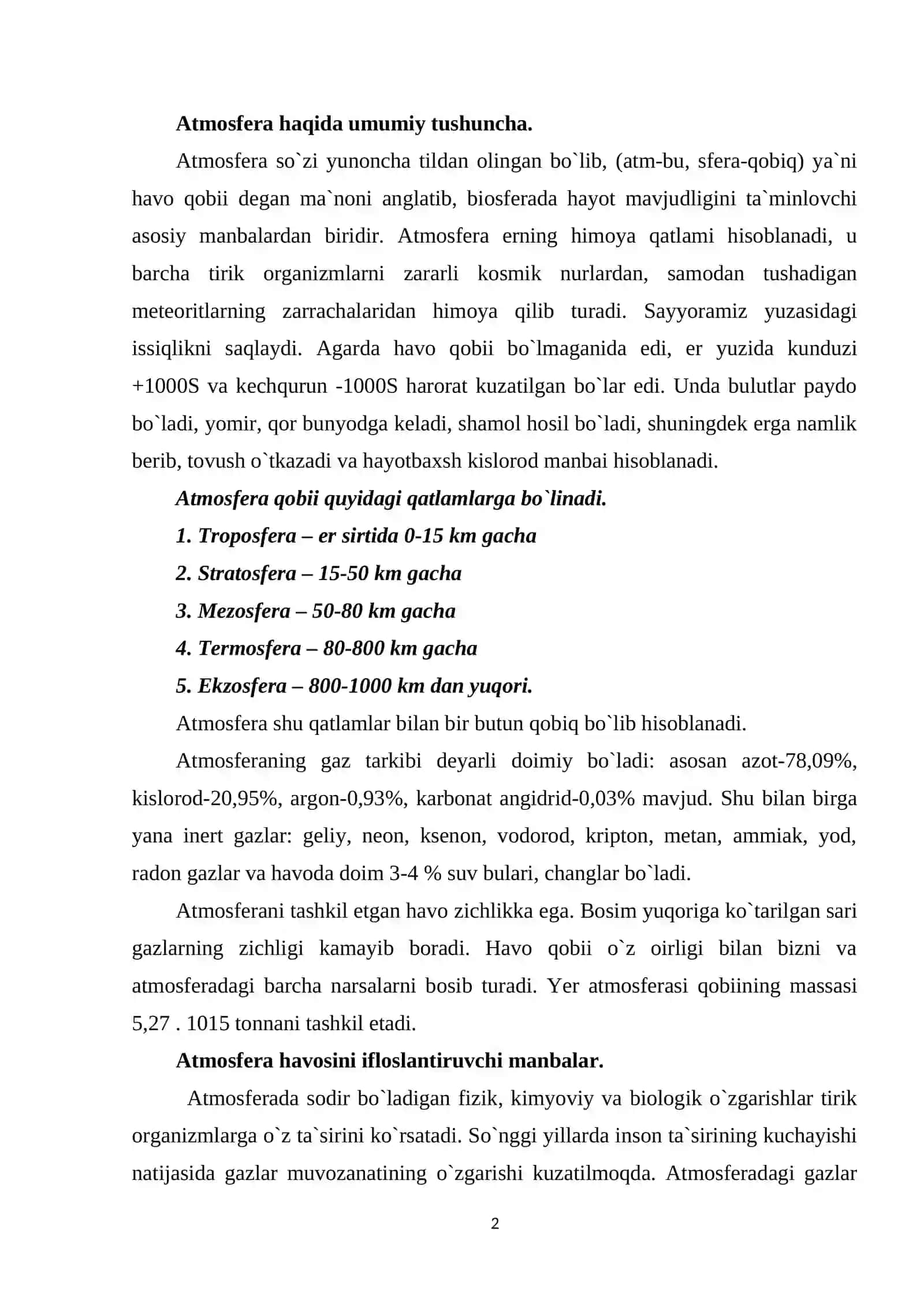 Atmosfera haqida umumiy tushuncha 2