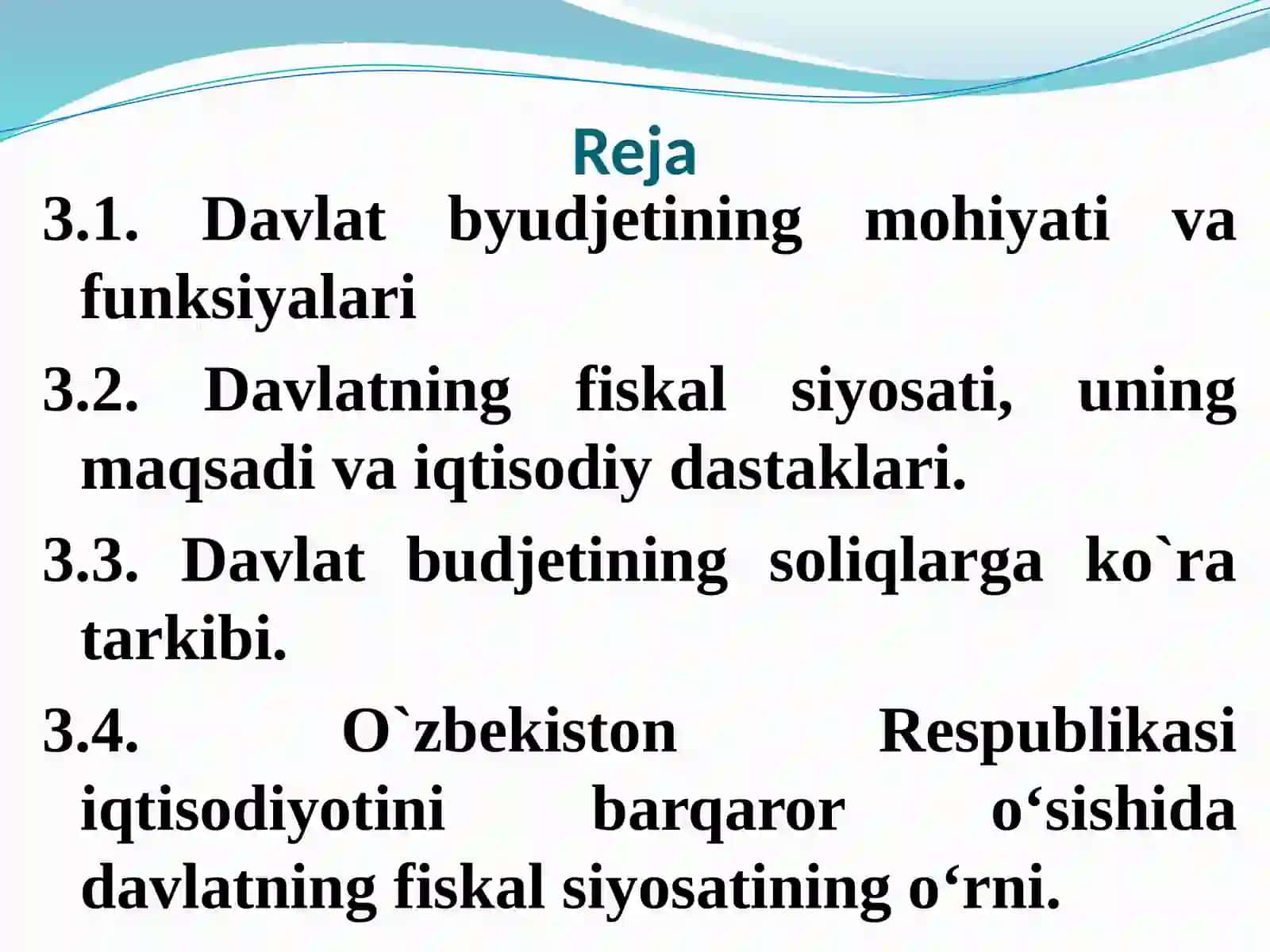 Davlatning byudjet–siyosati 2