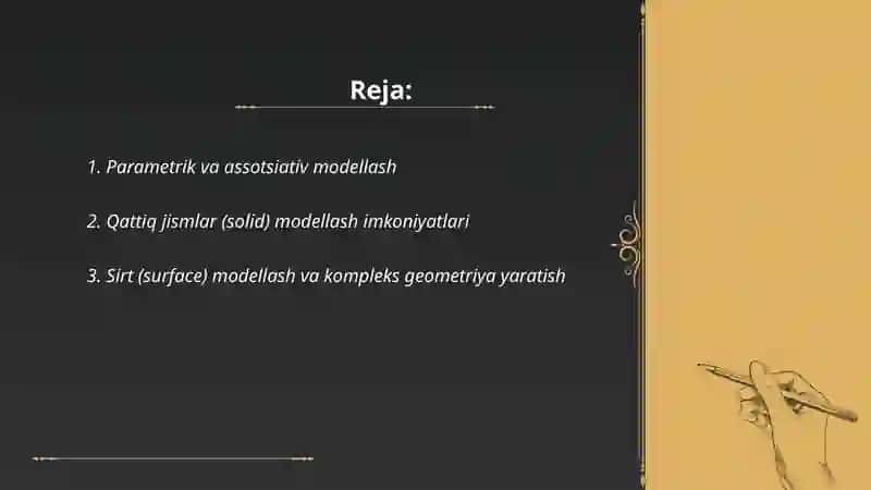 CAD-CAM tizimining imkoniyatlari 2