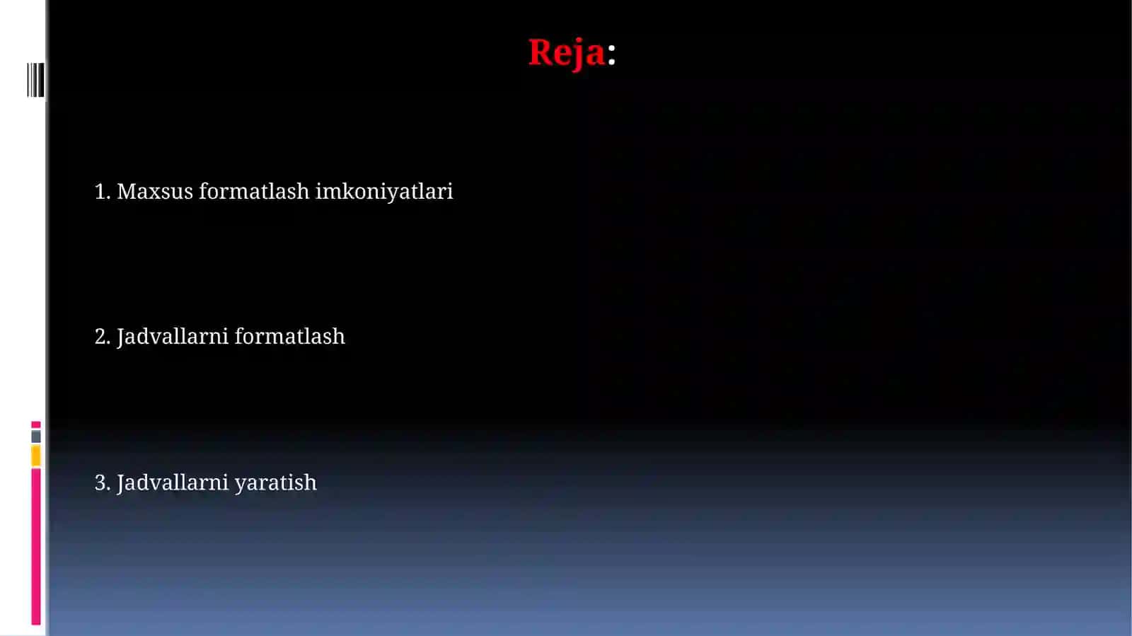 Word tahrirlagichda jadval yaratish va formatlash 2