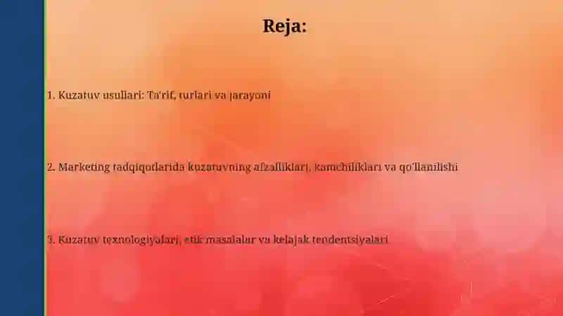 Kuzatuv usullari 2
