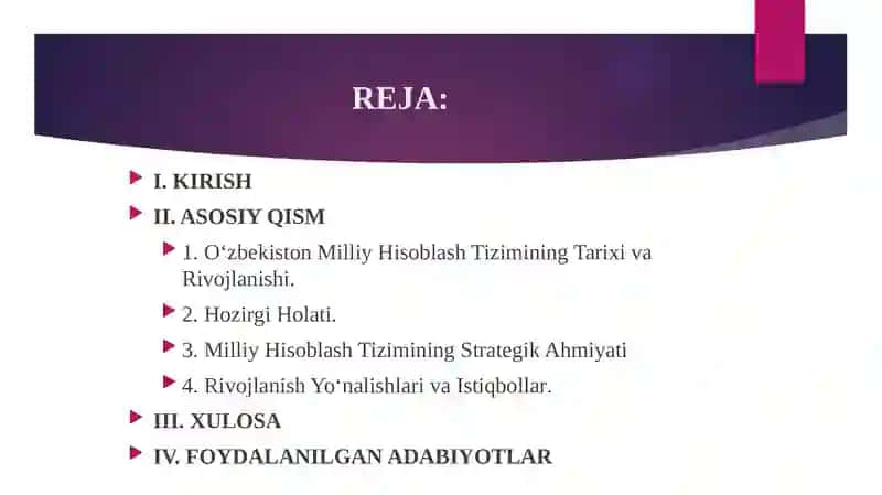 O'ZBEKISTON MILLIY HISOBLASH TIZIMI HOLATI VA ISTIQBOLLARI 2