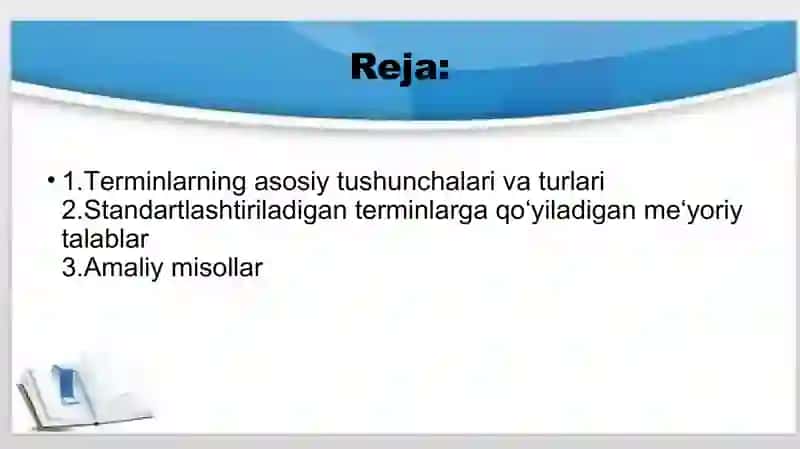 Standardlashtiriladigan terminlarga qoʻyiladigan me’yoriy talablar 2