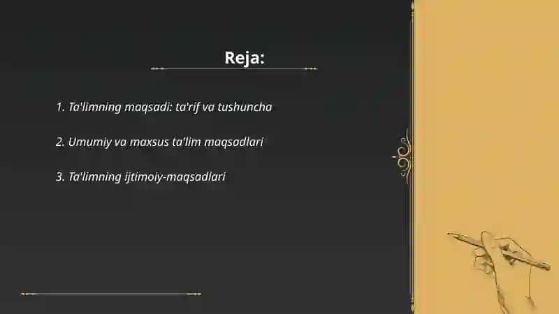 Ta'limning maqsadi va vazifalari 2