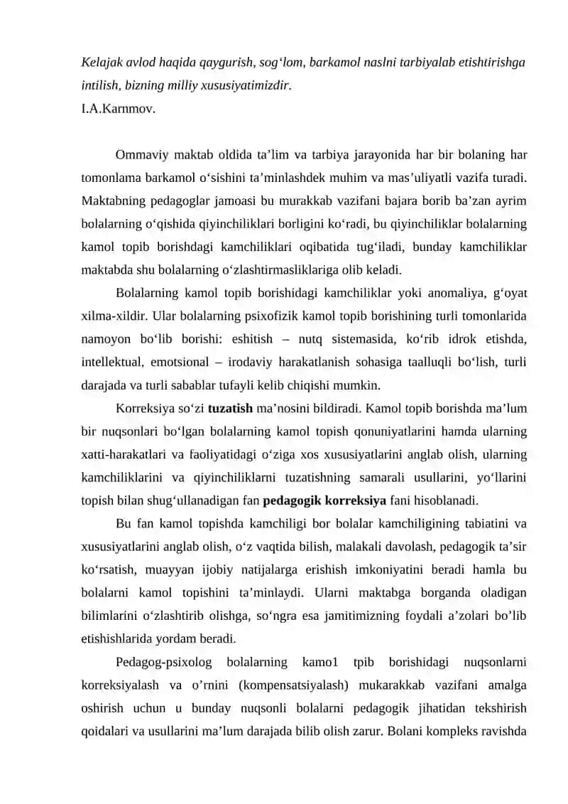 Pedagogik korreksiya fani 2