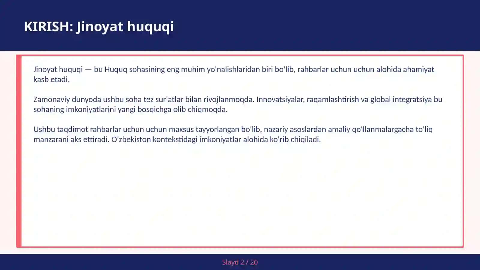 Jinoyat huquqi 2