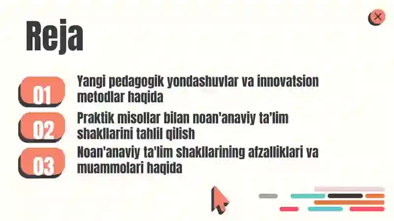 Talimni tashkilotishning noan'anaviy shakillari 2