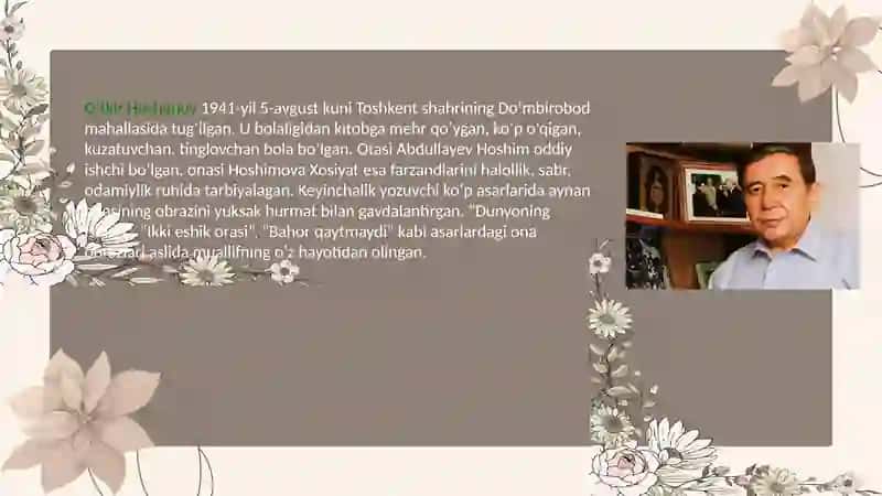 O‘tkir Hoshimovning "Ikki eshik orasi" asari tahlili 2