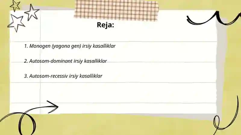 Monogen (yagona gen) irsiy kasalliklar 2