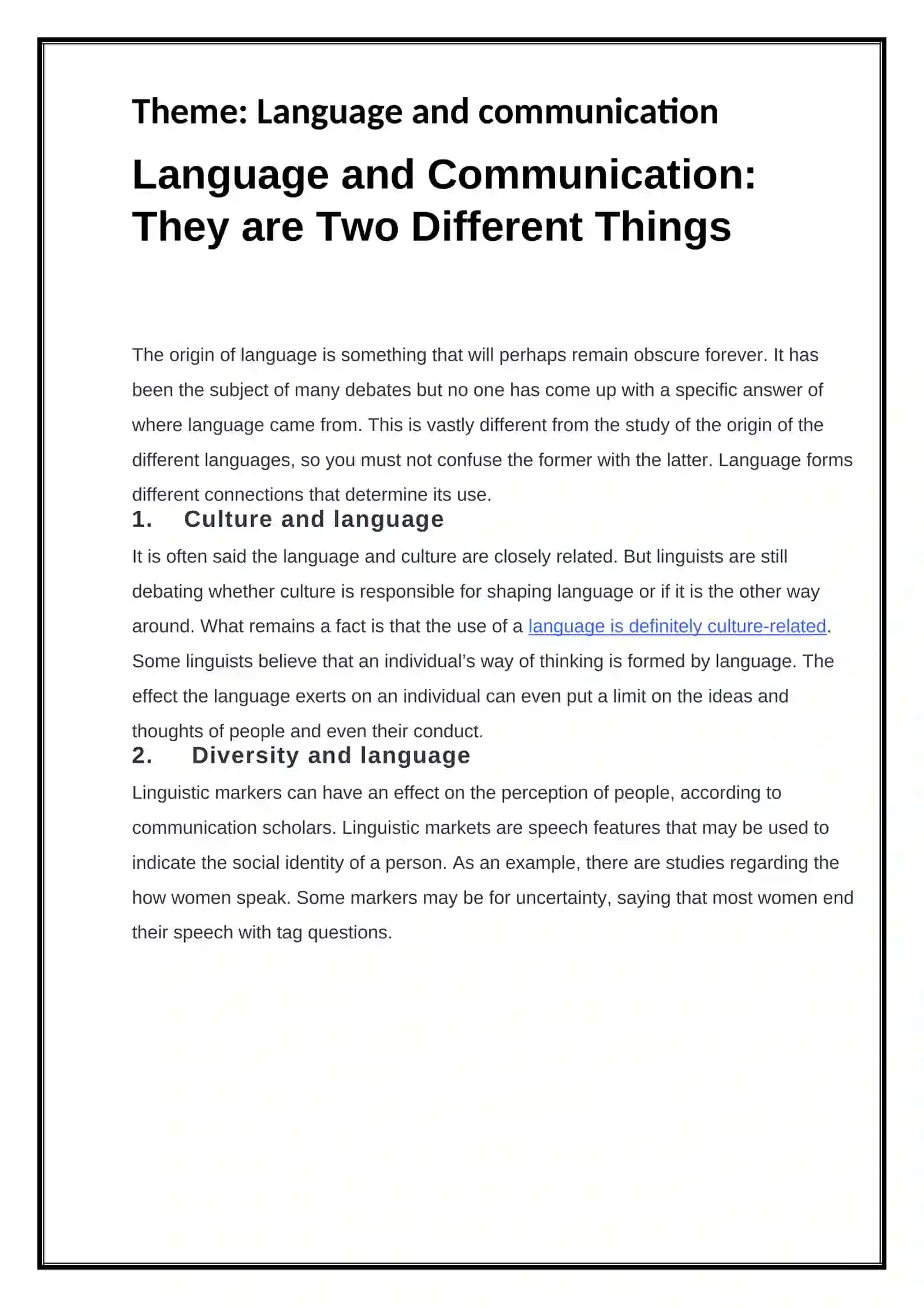 Language and Communication 2