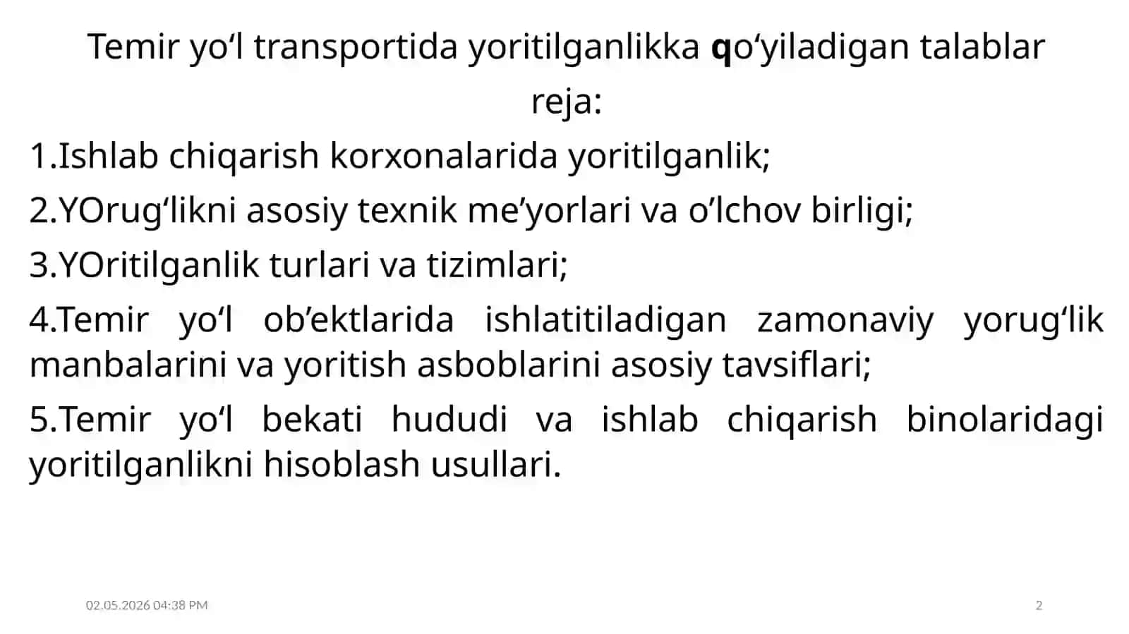 “Ишлаб чиқариш корхоналарида табиий ёртилганликни аниқлаш” 2