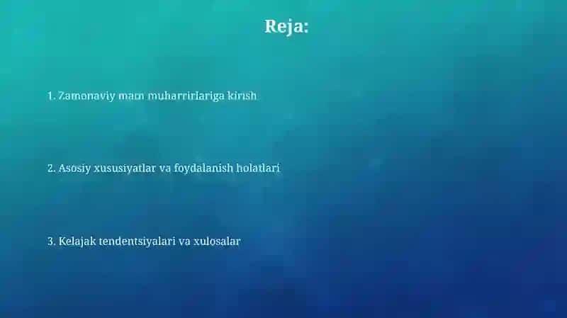 Zamonaviy matn redaktorlari 2