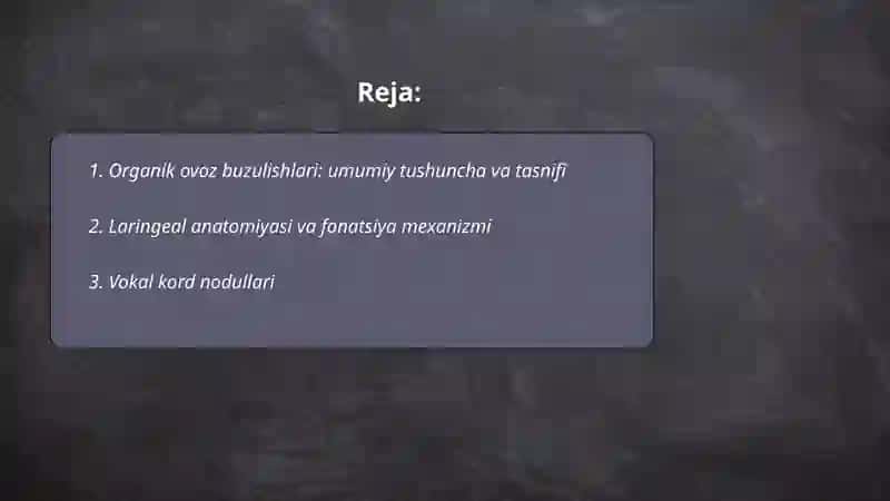 Organik ovoz buzulishlari 2