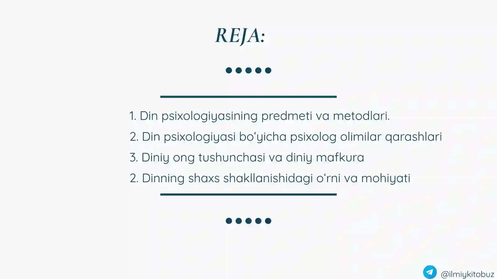 Din psixologiyasining asosiy masalalari 2