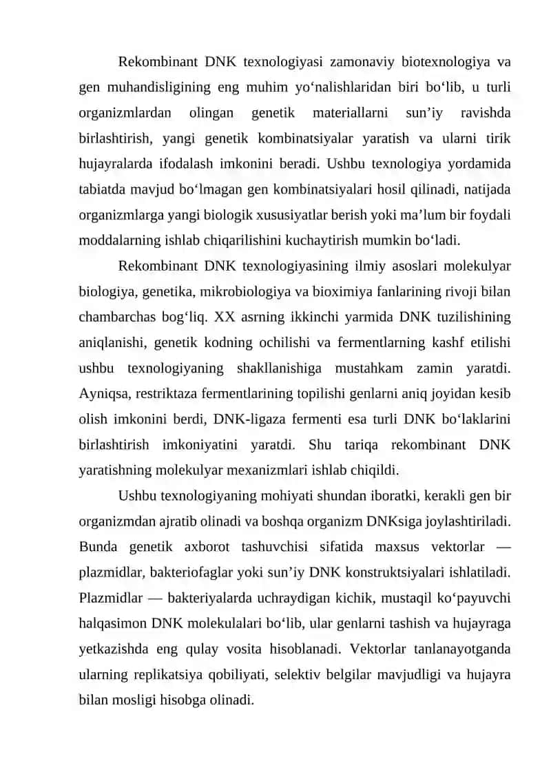 Rekombinant DNK texnologiyasi 2