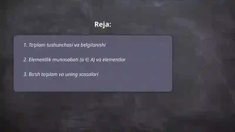 To‘plamlar va ularning xossalari 2