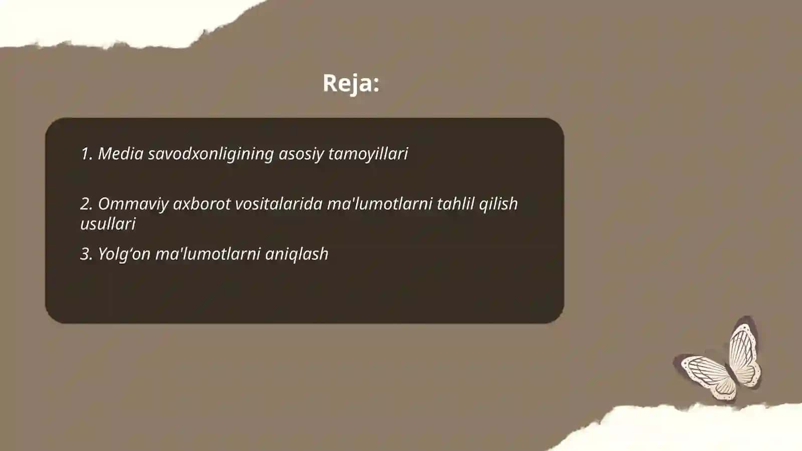 Media savodxonligining asosiy tamoyillari 2