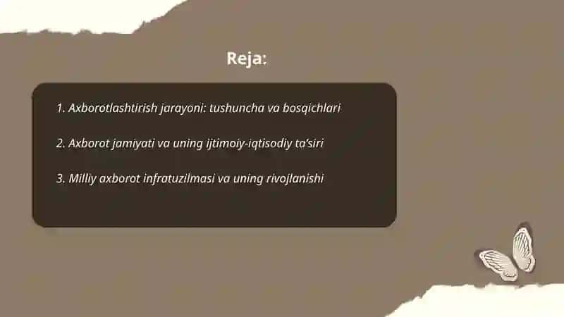 Axborotlashtirish jarayoni: tushuncha va bosqichlari 2