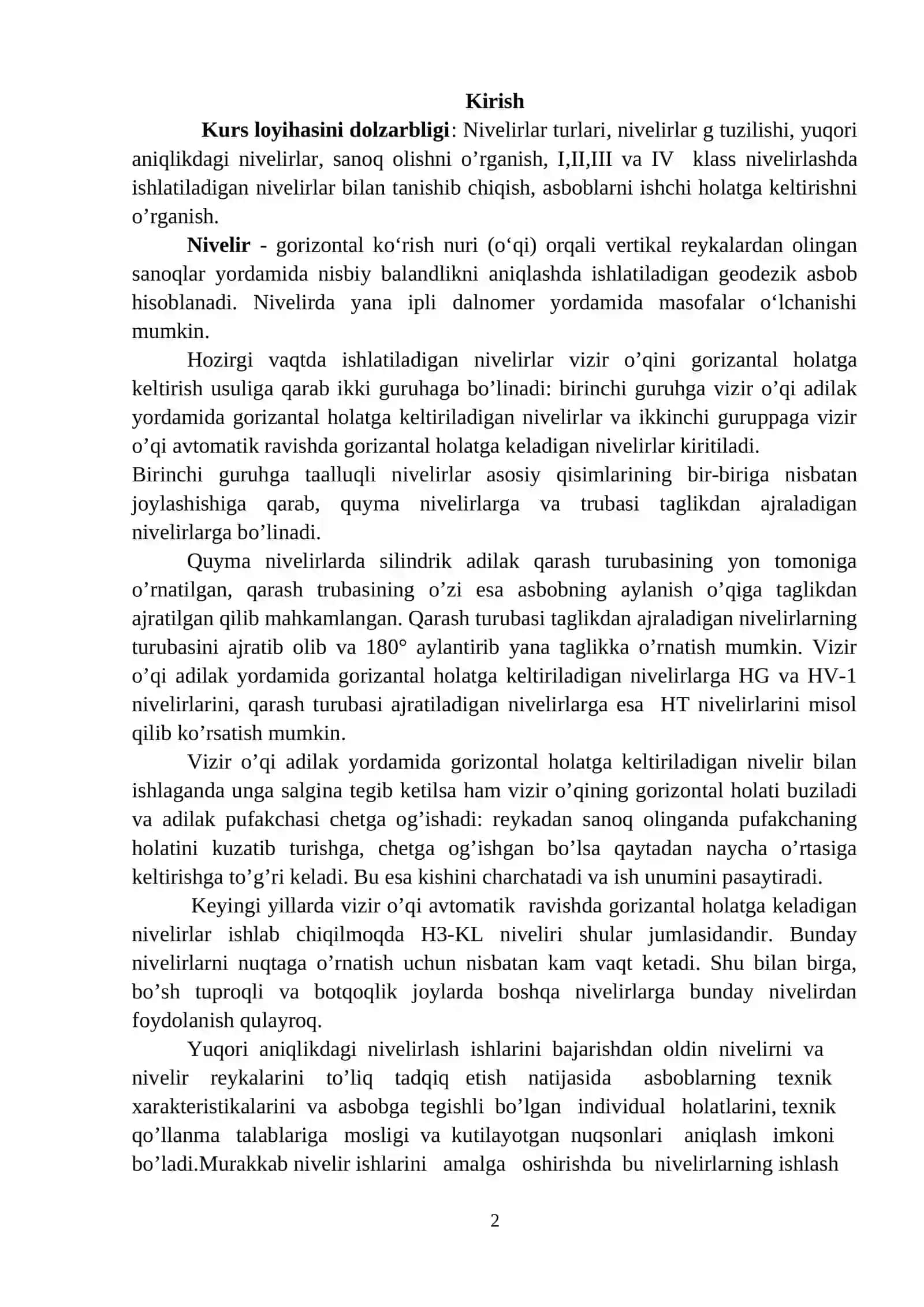 NIVELIRLAR TURLARI 2