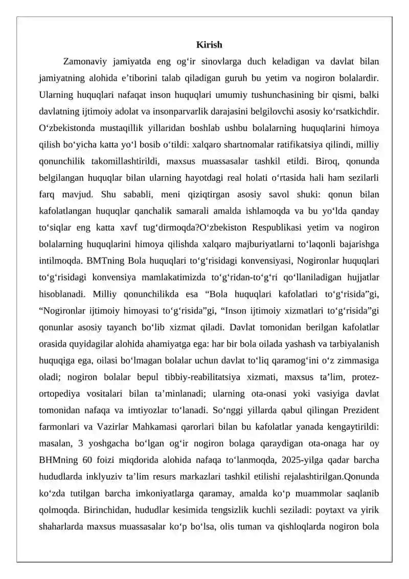 Yetim va nogiron bolalar huquqi 2