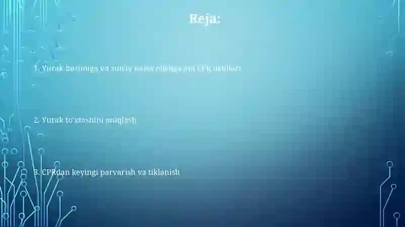 Yurak-o'pka reanimatsiyasi (YOR) 2