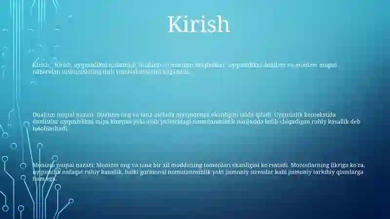 Insonni Tushunishga Dualizm Va Monizm Tomondan Yondashuv 2