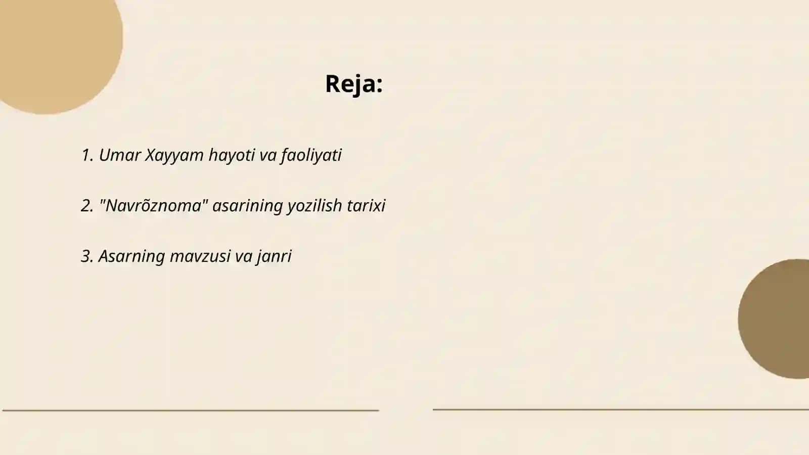 Umar Xayyom "Navrõznoma" asari tahlili 2