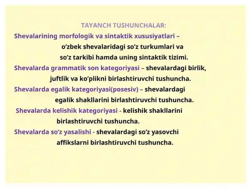 O’ZBEK SHEVALARI MORFOLOGIYASI 2