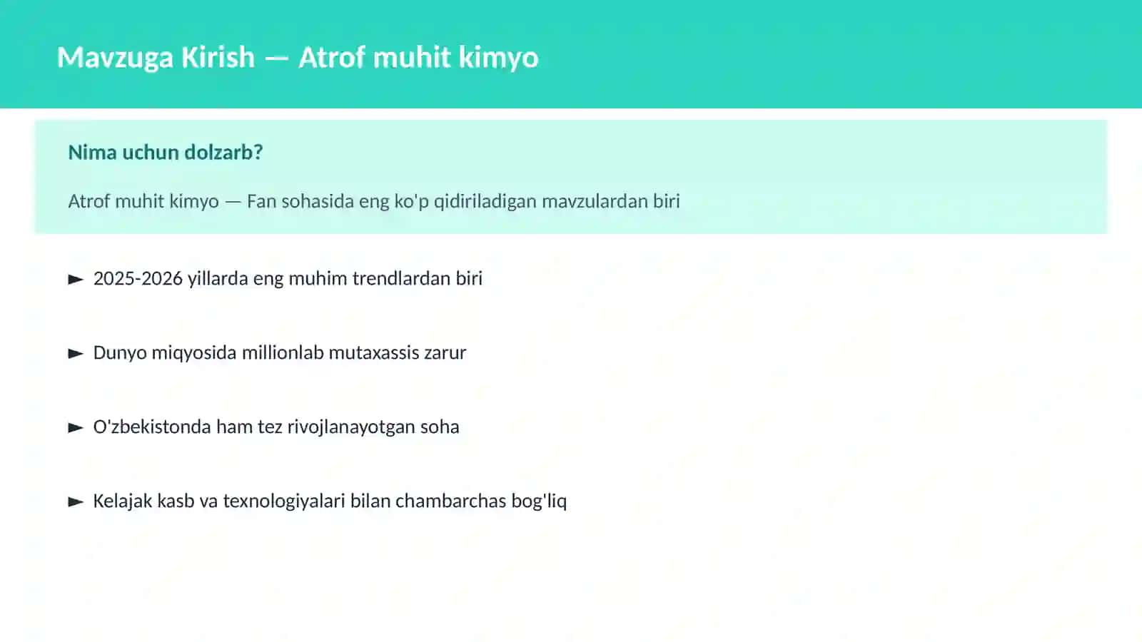 Atrof muhit kimyo 2