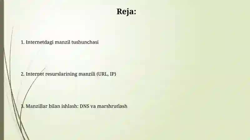 Internetda manzil tushunchasi va internit resurslari manzili 2