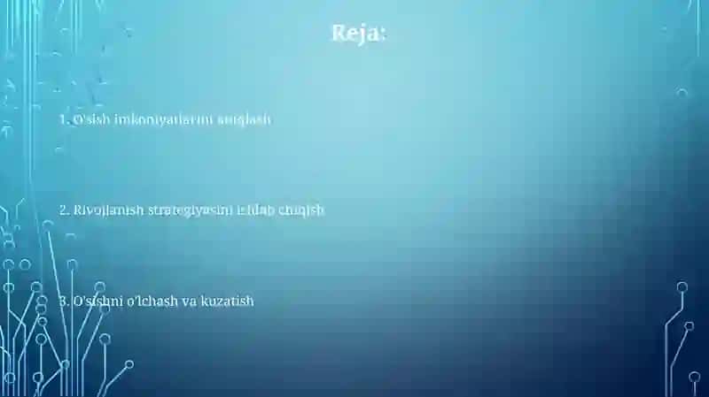 O'sish va rivojlanishning umumiy imkoniyatlari 2
