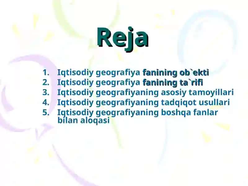 Iqtisodiy va ijtimoiy geografiya asoslari 2