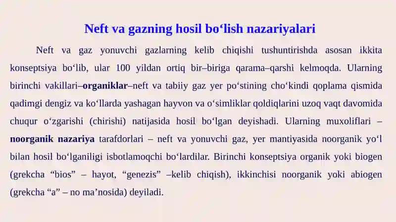 NEFT VA GAZ KONLARINING KON - GEOLOGIK TAVSIFI 2