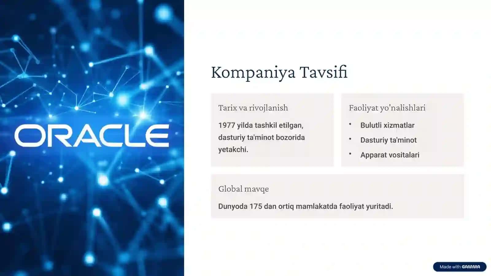 Oracle Kompaniyasining Iqtisodiy Tahlili 2