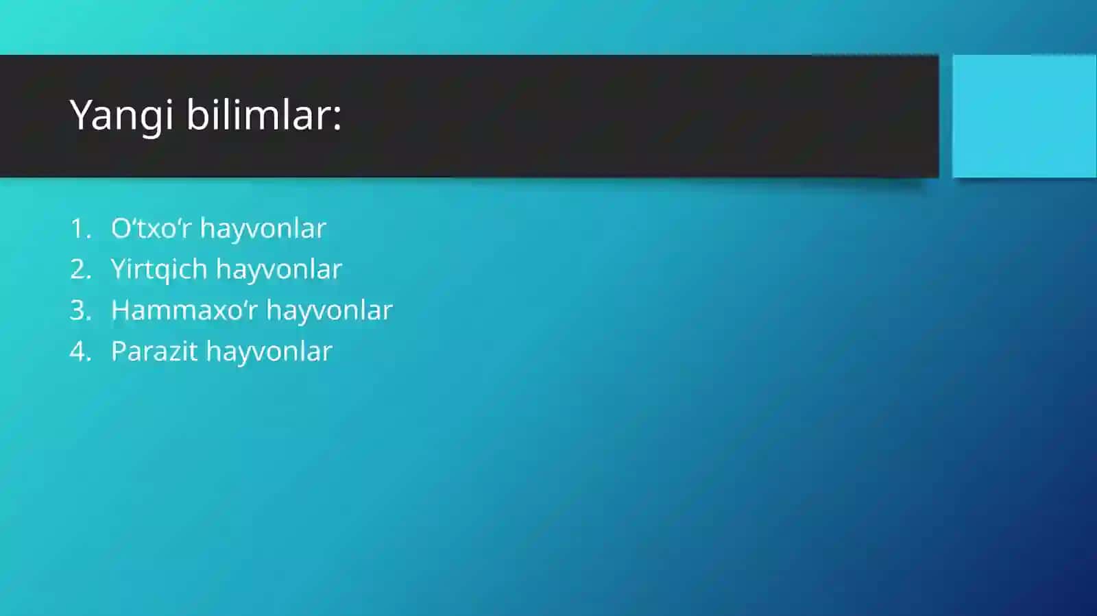 HAYVONLARNING OZIQLANISHI 2